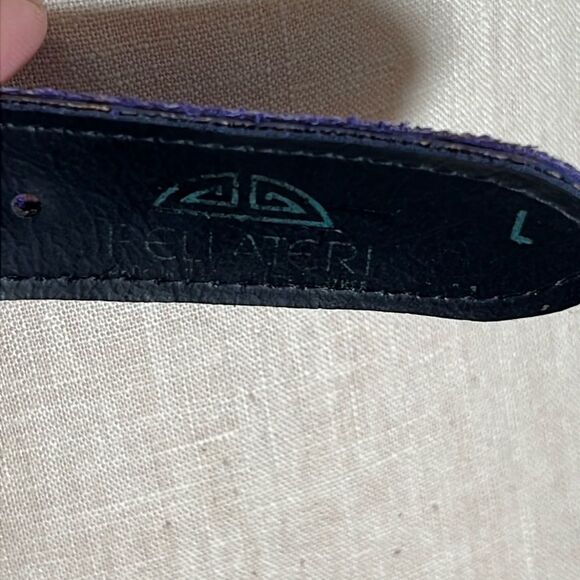 Vintage Purple Suede Belt with Gold Metal Buckle - Picture 5 of 7